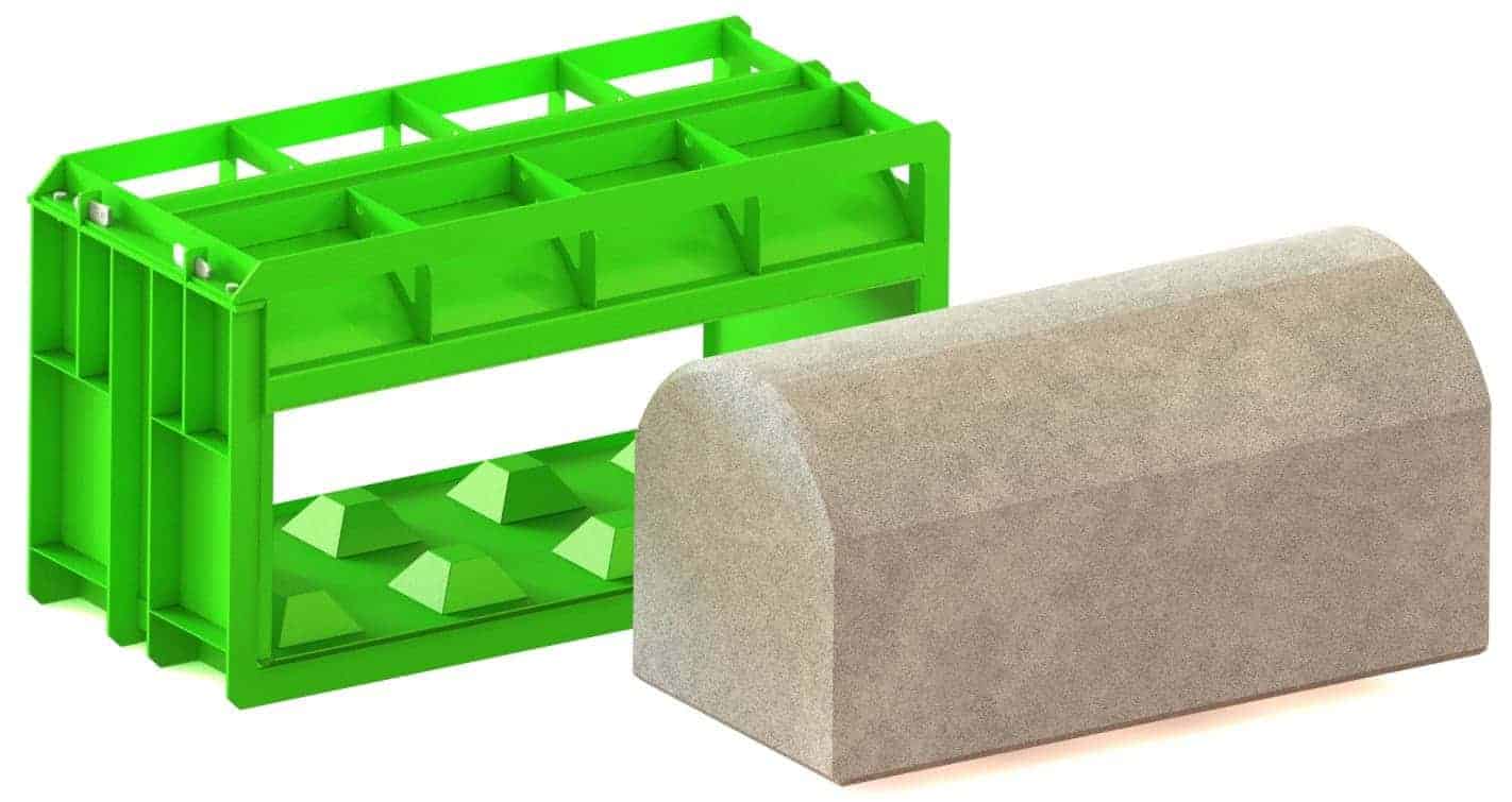 Runddach-Betongießform 160×80×80